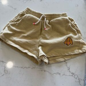 Cute Tan Shorts with Dog Embroidery